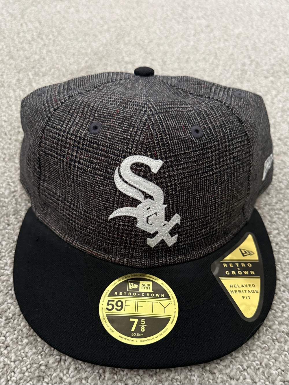 New Era Chicago White Sox Grey Plaid Fitted Cap